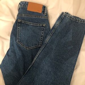 Zara high wasted mom jeans, dark wash